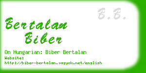 bertalan biber business card